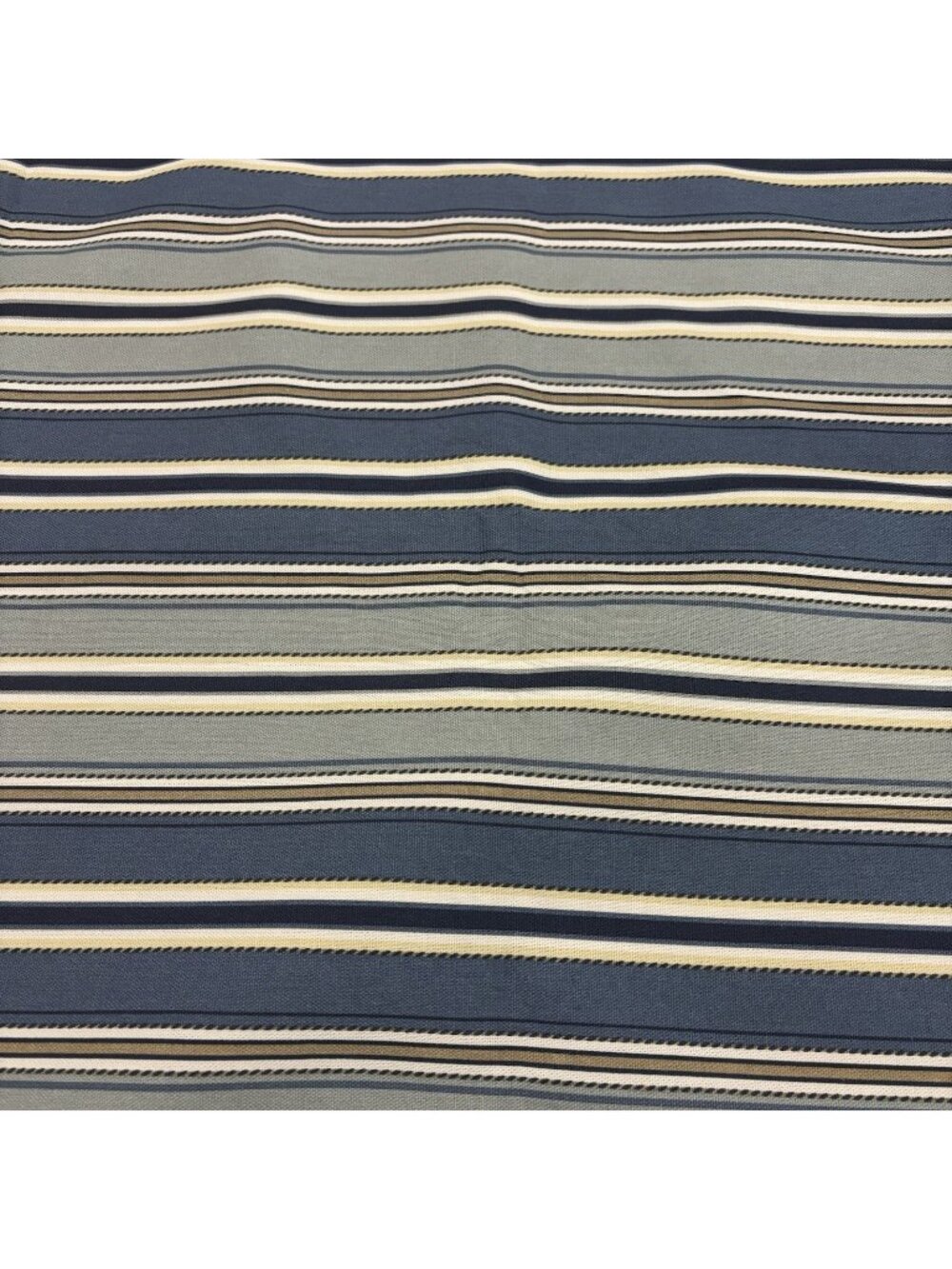 2 Yd X 44” New Richloom Fabric Thick Decorators Upholstery Blue White Stripe